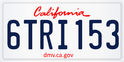 CA license plate 6TRI153