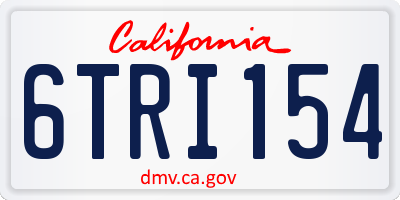 CA license plate 6TRI154
