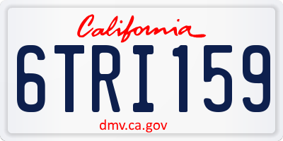 CA license plate 6TRI159