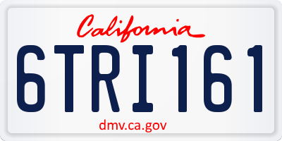 CA license plate 6TRI161