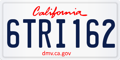 CA license plate 6TRI162