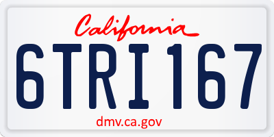 CA license plate 6TRI167