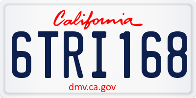 CA license plate 6TRI168