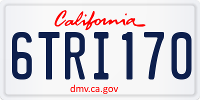 CA license plate 6TRI170