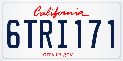 CA license plate 6TRI171