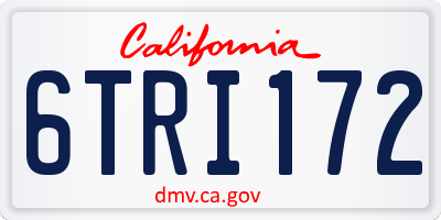 CA license plate 6TRI172