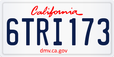 CA license plate 6TRI173