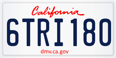 CA license plate 6TRI180