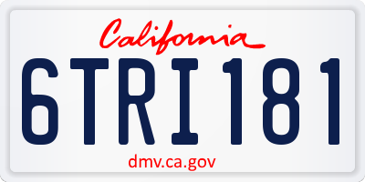 CA license plate 6TRI181