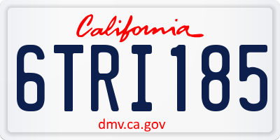 CA license plate 6TRI185