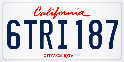 CA license plate 6TRI187