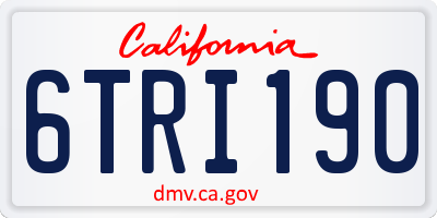 CA license plate 6TRI190