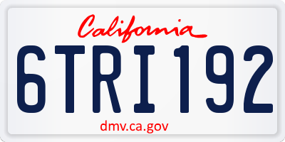 CA license plate 6TRI192