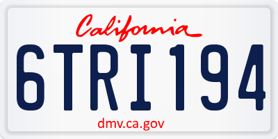 CA license plate 6TRI194
