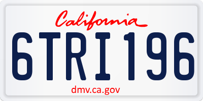 CA license plate 6TRI196