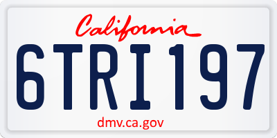 CA license plate 6TRI197