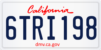 CA license plate 6TRI198