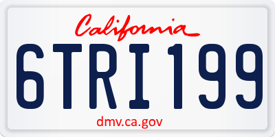 CA license plate 6TRI199