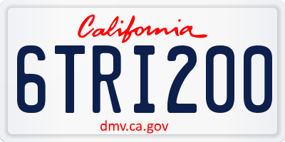 CA license plate 6TRI200