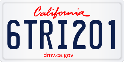 CA license plate 6TRI201