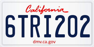 CA license plate 6TRI202