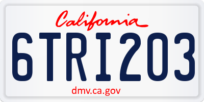 CA license plate 6TRI203