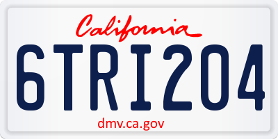 CA license plate 6TRI204