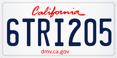 CA license plate 6TRI205