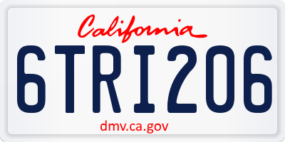 CA license plate 6TRI206