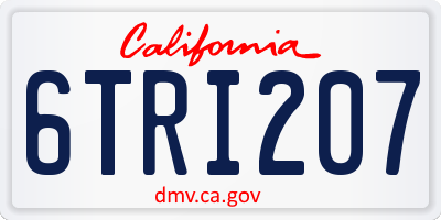 CA license plate 6TRI207