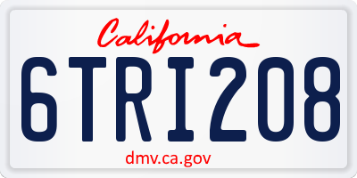 CA license plate 6TRI208