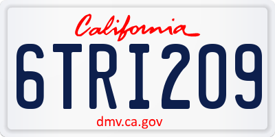 CA license plate 6TRI209