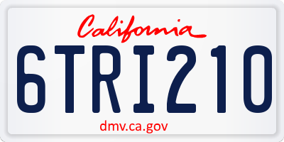 CA license plate 6TRI210