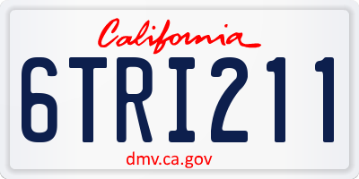 CA license plate 6TRI211