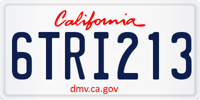 CA license plate 6TRI213