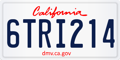 CA license plate 6TRI214