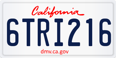 CA license plate 6TRI216
