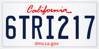 CA license plate 6TRI217