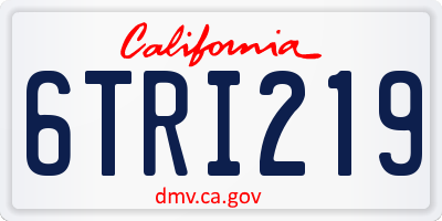 CA license plate 6TRI219