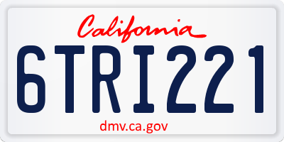 CA license plate 6TRI221