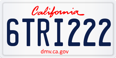 CA license plate 6TRI222