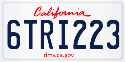 CA license plate 6TRI223
