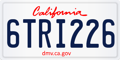 CA license plate 6TRI226