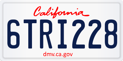 CA license plate 6TRI228
