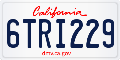 CA license plate 6TRI229