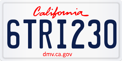 CA license plate 6TRI230