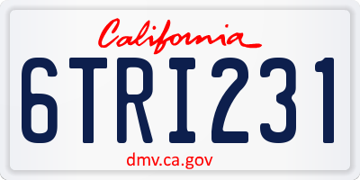 CA license plate 6TRI231