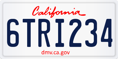 CA license plate 6TRI234