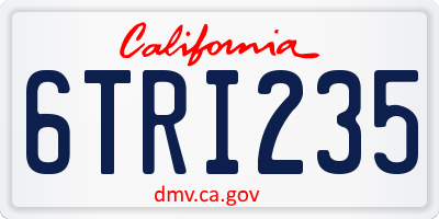 CA license plate 6TRI235