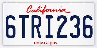 CA license plate 6TRI236